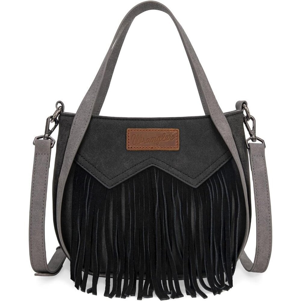 Women’s Faux Leather Fringe Crossbody Purse Medium Travel Stylish